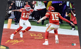 PATRICK MAHOMES & MECOLE HARDMAN SIGNED CHIEFS SUPER BOWL LVIII 16x20 PHOTO BAS