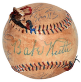 THE SANDLOT CAST (6) SIGNED BABE RUTH REPLICA BASEBALL - TOM GUIRY BRANDON ADAMS
