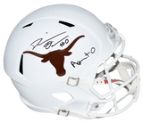 DEMARVION OVERSHOWN SIGNED TEXAS LONGHORNS FULL SIZE SPEED HELMET W/ AGENT 0
