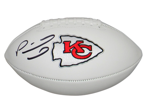 PATRICK MAHOMES AUTOGRAPHED KANSAS CITY CHIEFS WHITE LOGO FOOTBALL BECKETT