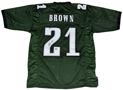 SYDNEY BROWN SIGNED AUTOGRAPHED PHILADELPHIA EAGLES #21 GREEN JERSEY BECKETT