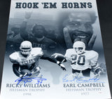 EARL CAMPBELL & RICKY WILLIAMS SIGNED TEXAS LONGHORNS 16x20 PHOTO JSA