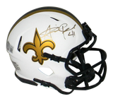 ALVIN KAMARA AUTOGRAPHED NEW ORLEANS SAINTS LUNAR SPEED MINI HELMET BECKETT
