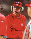 TOM OSBORNE AUTOGRAPHED SIGNED NEBRASKA CORNHUSKERS 8x10 PHOTO COA