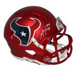 BENARDRICK McKINNEY AUTOGRAPHED HOUSTON TEXANS BLAZE SPEED MINI HELMET TRISTAR