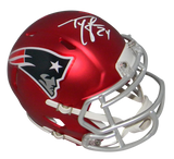 TY LAW AUTOGRAPHED NEW ENGLAND PATRIOTS BLAZE MINI HELMET BECKETT