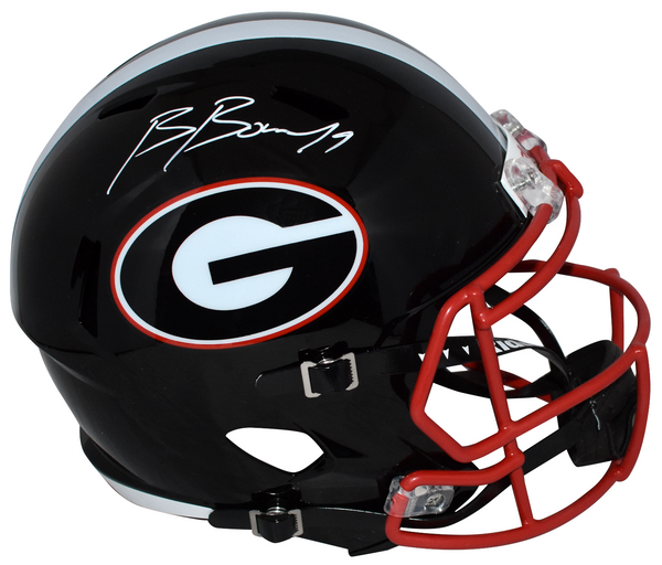 BROCK BOWERS SIGNED GEORGIA BULLDOGS BLACK FULL SIZE SPEED HELMET BECKETT