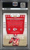 PATRICK MAHOMES SIGNED 2017 PANINI ROOKIE RC #104 PSA 9 AUTO 10