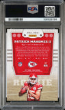 PATRICK MAHOMES SIGNED 2017 PANINI ROOKIE RC #104 PSA 9 AUTO 10