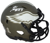 ELI STOWERS SIGNED PHILADELPHIA EAGLES SALUTE TO SERVICE MINI HELMET BECKETT