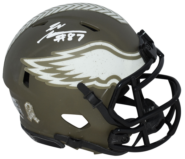ELI STOWERS SIGNED PHILADELPHIA EAGLES SALUTE TO SERVICE MINI HELMET BECKETT