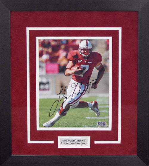 TOBY GERHART AUTOGRAPHED STANFORD CARDINAL 8x10 FRAMED PHOTO COA