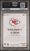 PATRICK MAHOMES & JOE MONTANA SIGNED 2018 PANINI ILLUSIONS #45 PSA 8 AUTO 10