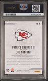PATRICK MAHOMES & JOE MONTANA SIGNED 2018 PANINI ILLUSIONS #45 PSA 8 AUTO 10