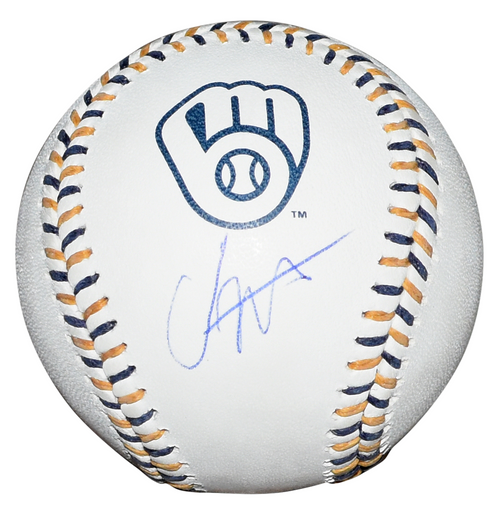 JESUS MADE SIGNED MILWAUKEE BREWERS LOGO RAWLINGS MLB BASEBALL BECKETT