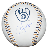 JESUS MADE SIGNED MILWAUKEE BREWERS LOGO RAWLINGS MLB BASEBALL BECKETT