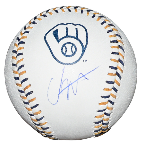 JESUS MADE SIGNED MILWAUKEE BREWERS LOGO RAWLINGS MLB BASEBALL BECKETT