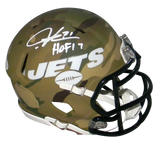 LADAINIAN TOMLINSON SIGNED NEW YORK JETS CAMO SPEED MINI HELMET W/ HOF 17