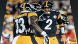 MASON RUDOLPH & JAMES WASHINGTON SIGNED PITTSBURGH STEELERS 16x20 PHOTO COA