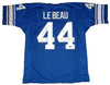 DICK LEBEAU SIGNED AUTOGRAPHED DETROIT LIONS #44 THROWBACK JERSEY W/ HOF 2010