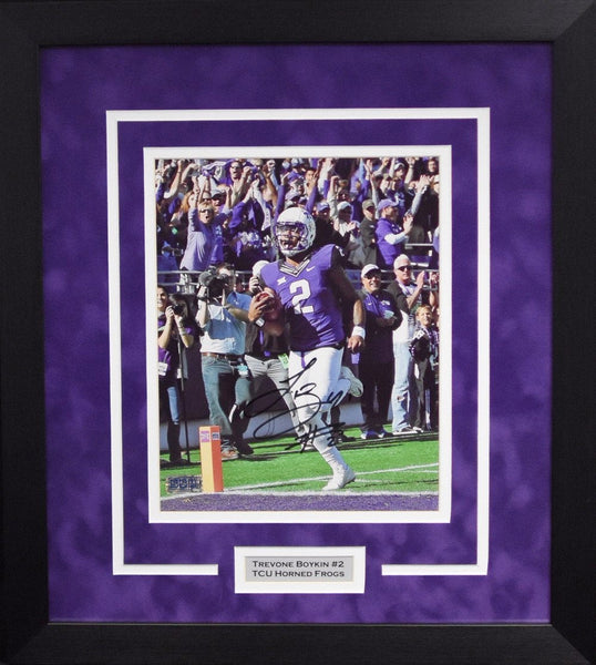 TREVONE BOYKIN SIGNED TCU HORNED FROGS 8x10 FRAMED PHOTO COA