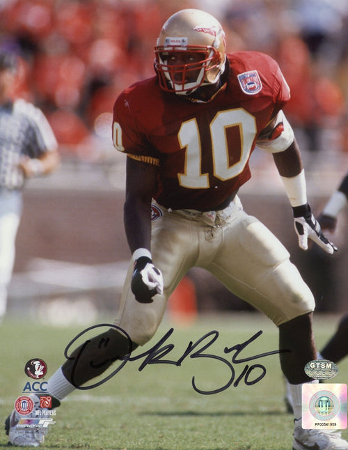 DERRICK BROOKS AUTOGRAPHED FLORIDA STATE SEMINOLES 8x10 PHOTO GTSM