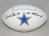 CHARLIE WATERS AUTOGRAPHED SIGNED DALLAS COWBOYS WHITE LOGO FOOTBALL GTSM