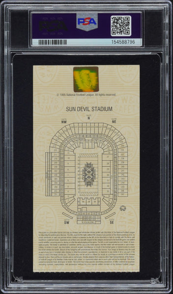LARRY BROWN SIGNED 1996 SUPER BOWL XXX 30 TICKET DALLAS COWBOYS PSA AUTO 10