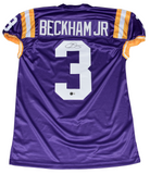 ODELL BECKHAM JR SIGNED LSU TIGERS #3 PURPLE GAME CUT JERSEY BECKETT