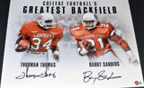 BARRY SANDERS & THURMAN THOMAS SIGNED OKLAHOMA STATE COWBOYS 16x20 PHOTO BECKETT