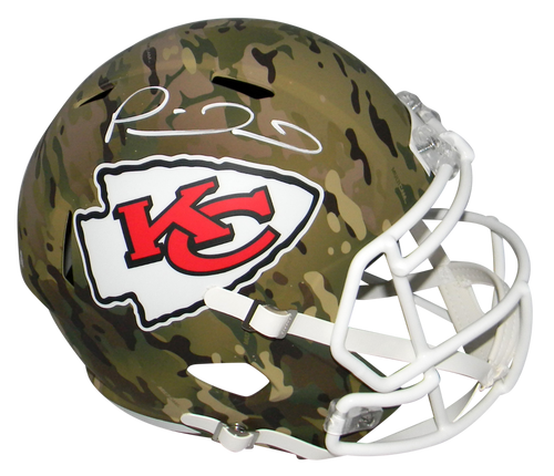 PATRICK MAHOMES SIGNED KANSAS CITY CHIEFS CAMO FULL SIZE SPEED HELMET BECKETT