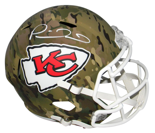 PATRICK MAHOMES SIGNED KANSAS CITY CHIEFS CAMO FULL SIZE SPEED HELMET BECKETT