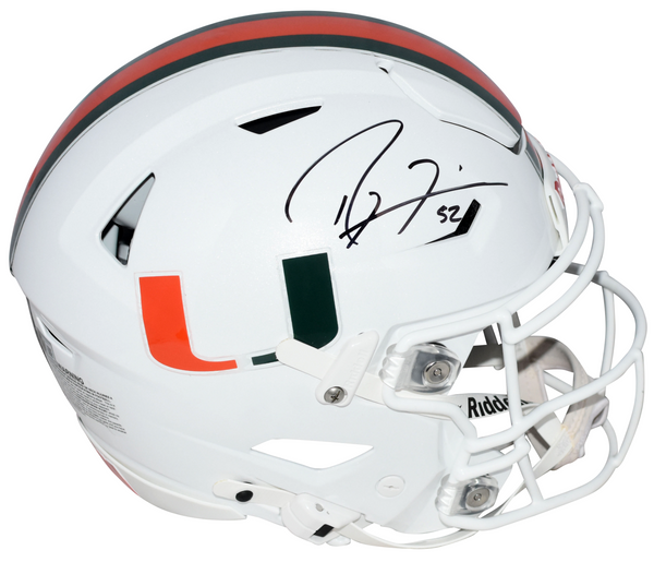 RAY LEWIS SIGNED MIAMI HURRICANES AUTHENTIC SPEEDFLEX HELMET BECKETT