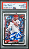 CHASE BURNS SIGNED 2024 BOWMAN DRAFT 1ST ROOKIE RC PSA AUTO 10