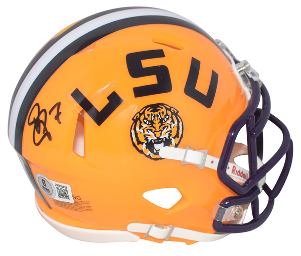 PATRICK PETERSON AUTOGRAPHED LSU TIGERS SPEED MINI HELMET BECKETT