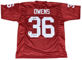 STEVE OWENS AUTOGRAPHED OKLAHOMA SOONERS #36 JERSEY W/ 69 HEISMAN