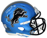 JACK CAMPBELL AUTOGRAPHED DETROIT LIONS 2024 BLUE SPEED MINI HELMET FANATICS