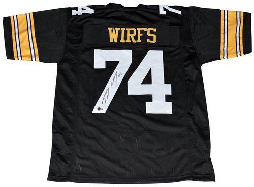 TRISTAN WIRFS AUTOGRAPHED IOWA HAWKEYES #74 BLACK JERSEY BECKETT
