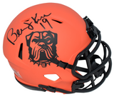 BERNIE KOSAR AUTOGRAPHED CLEVELAND BROWNS RAVE SPEED MINI HELMET BECKETT