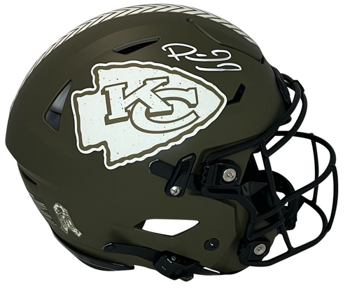 PATRICK MAHOMES SIGNED KANSAS CITY CHIEFS SALUTE TO SERVICE SPEEDFLEX HELMET BAS