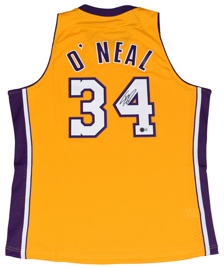 SHAQUILLE O'NEAL SIGNED ORLANDO MAGIC #32 MITCHELL & NESS SPLIT JERSEY BECKETT