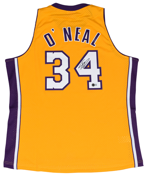 SHAQUILLE O'NEAL SIGNED LOS ANGELES LAKERS #34 MITCHELL & NESS JERSEY BECKETT