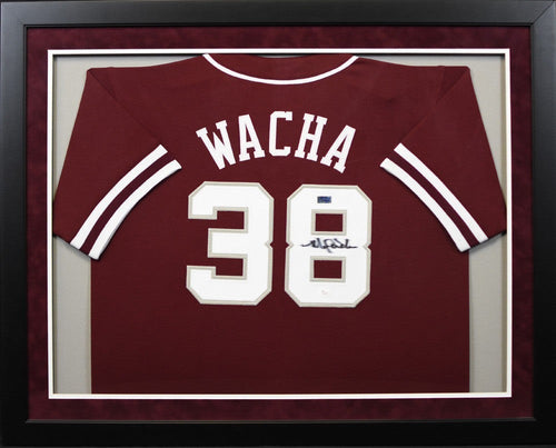 MICHAEL WACHA SIGNED TEXAS A&M AGGIES BASEBALL #38 FRAMED JERSEY COA