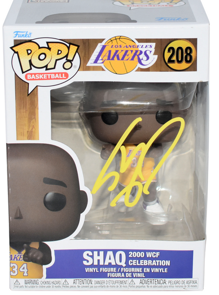 SHAQUILLE SHAQ O'NEAL SIGNED LOS ANGELES LAKERS #208 FUNKO POP FIGURE BECKETT
