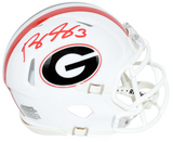 ROQUAN SMITH SIGNED GEORGIA BULLDOGS WHITE SPEED MINI HELMET BECKETT