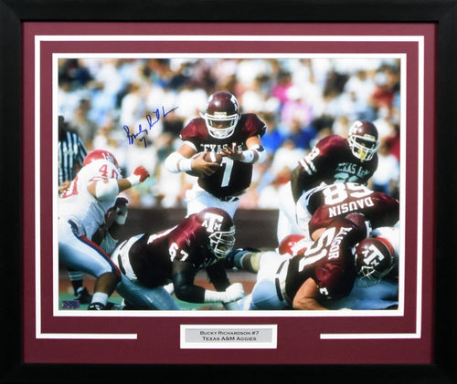 BUCKY RICHARDSON SIGNED TEXAS A&M AGGIES 16x20 FRAMED PHOTO COA