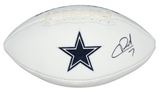 COOPER RUSH AUTOGRAPHED SIGNED DALLAS COWBOYS WHITE LOGO FOOTBALL COA