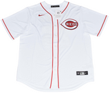 CHASE BURNS SIGNED CINCINNATI REDS #26 WHITE NIKE JERSEY W/ MLB DEBUT 6/24/25