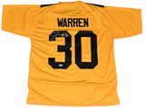 JAYLEN WARREN SIGNED PITTSBURGH STEELERS GOLD 1933 THROWBACK JERSEY BECKETT