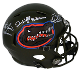 TIM TEBOW STEVE SPURRIER DANNY WUERFFEL SIGNED FLORIDA GATORS SWAMP HELMET